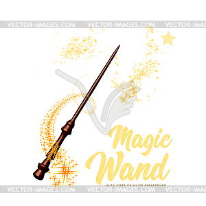 Magic wand with stars - vector image