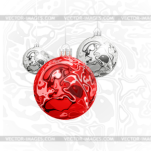 Christmas balls in style of Marble Ink - vector EPS clipart