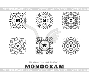 Monogram series with letters - vector image