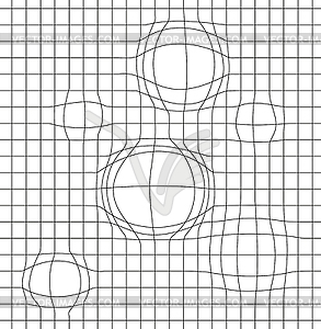 Geometric background with grid and distortion in - vector clip art