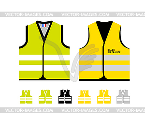 Yellow and light green reflective vests, as symbol - vector clipart