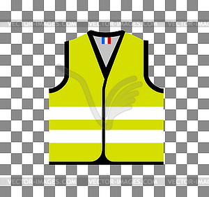 Yellow vest, as symbol of protests in France agains - vector image