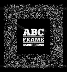 Frame created of letters of different sizes. ABC - vector image