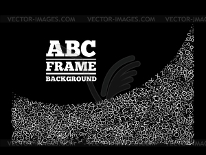 Frame created of letters of different sizes. ABC - vector clipart