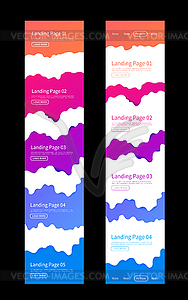 Landing page design template. Wave origami paper cu - vector clip art