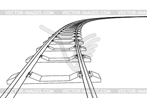 Railway going forward. 3d on white - vector image