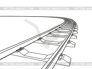Railway going forward. 3d on white - vector clipart