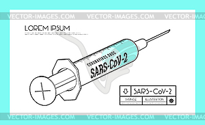 Syringe with coronavirus drug. Vector - vector clipart