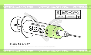 Syringe with coronavirus drug. Vector - vector clip art