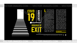 Lockdown exit conceptual against coronavirus with - vector image