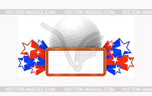 Объявление шатровой доски с мячом для гольфа - изображение в векторе / векторный клипарт