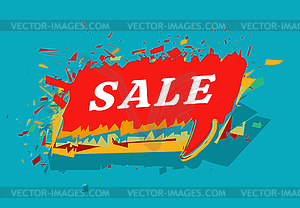 Sale colorful . Cloud message sandwich style on - vector image