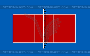 Volleyball fireld with markings. with volleyball ne - vector image