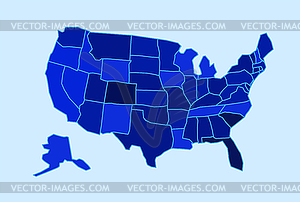 Карта штатов США, иллюстрация - векторный клипарт EPS