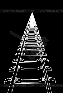 Railway going forward. 3d on black - vector image