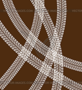Tire tracks background illustraion - vector clipart