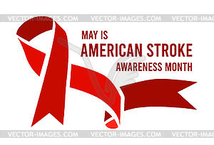 American stroke awareness month - vector clip art