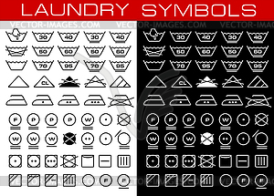 Laundry symbols icons set - vector image