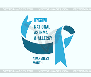 National Asthma and Allergy Awareness Month - vector clip art