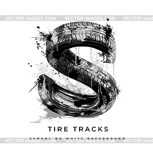 Tire font. Letter S - vector image