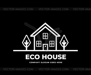 Eco house logo company - vector clipart