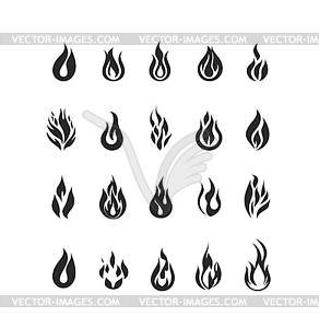 Fire flame, simple icon - vector clipart