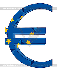 Sign euro and flag - vector clipart