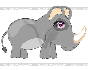 Cartoon animal rhinoceros - vector image