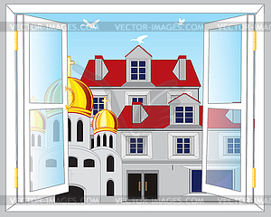 View of window - vector clipart