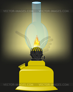 Kerosine lamp and light - color vector clipart