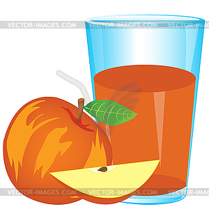 Juice of red apple - vector image