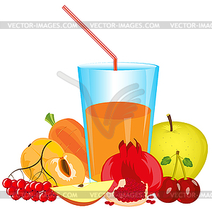 Cocktail of fruit and vegetables - stock vector clipart