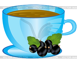 Cup of drink with berry - vector clip art