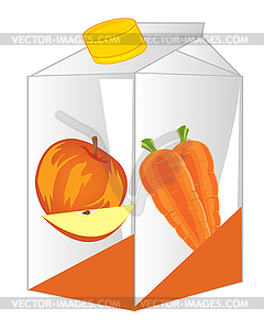 Box with juice - vector clip art