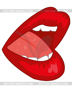 Feminine lips and mouth - vector clip art