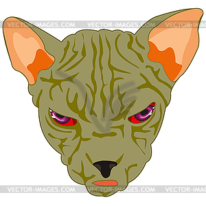 Mug of cat sphinx - vector clipart / vector image