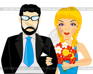 Пара мужчина и женщина - векторный клипарт / векторное изображение