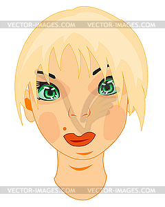 Portrait of girl of blonde - vector clip art