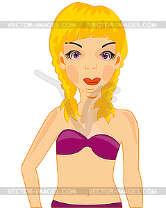 Girl in swimsuit - vector clipart