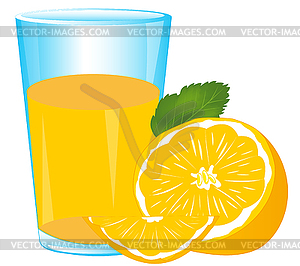 Juice and tangerine - royalty-free vector image