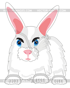 Feathery beast rabbit - vector clipart