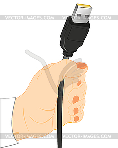 Cable in hand - vector clipart / vector image