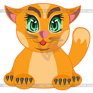 Cartoon redhead cat - vector clipart