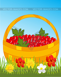 Basket with berry - vector image