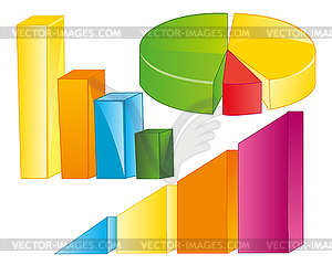 Several graphs of growing - stock vector clipart