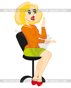 Girl in easy chair - vector clipart