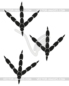 Imprint of trace of bird - vector image