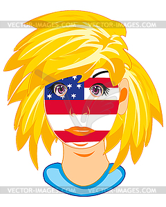 Flag to america on person - vector clipart