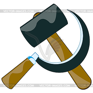 Sickle and hammer - vector image