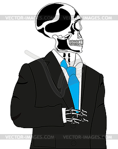 Skeleton in suit - vector clip art